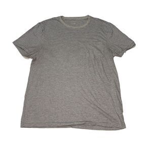 J. Crew Extra Large (XL) Gray/Black Striped Short Sleeved T-Shirt Slim Washed